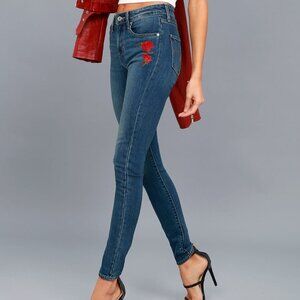 721 High Rise Skinny Medium Wash Embroidered Jeans